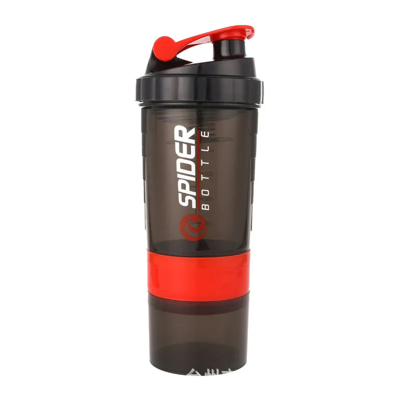 500ml Portable Protein Powder Shaker Bottle High Capacity Drinking Container with Powder Case Plastic Blender Sports Water Cup