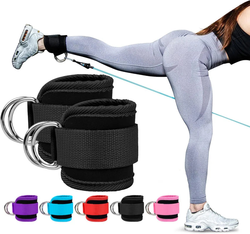 1PC Fitness Gantry Ankle Buckle Training Leg and Hip Training Device Double D Tension Foot Ring Legging Strap Ankle Accessories