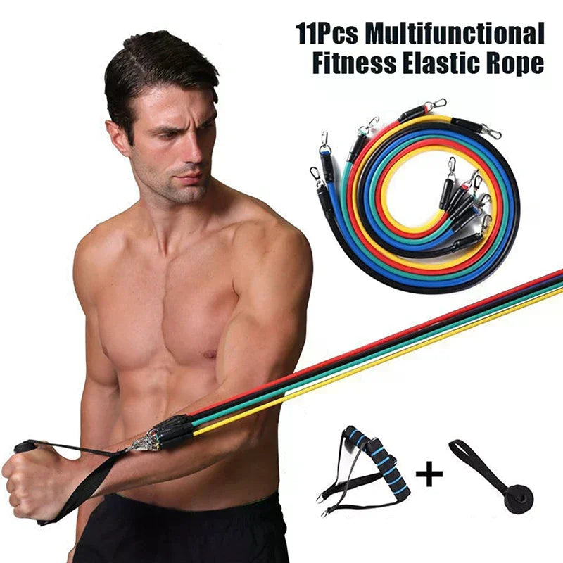 11 Piece Set Of Muscle Training Straps, Multifunctional Fitness Tension Strap, Fitness Tension Training Harness, Elastic Rope